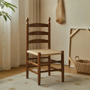 Natural Ladderback Woven Seat Wood Dining Chair Black
