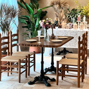 Natural Ladderback Woven Seat Wood Dining Chair Black
