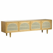 Natural Pine Wood 1 Tier Rectangle Cabinet TV Stand