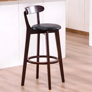 Natural Round Cotton Backrest Wood Bar Stool