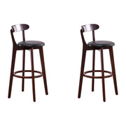 Natural Round Cotton Backrest Wood Bar Stool