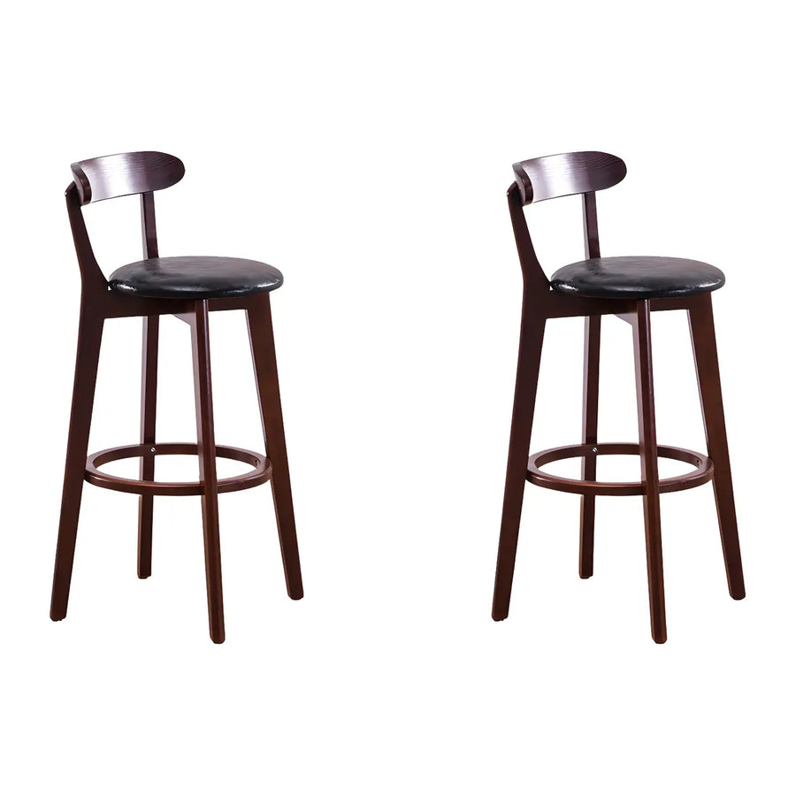 Natural Round Cotton Backrest Wood Bar Stool