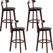 Natural Round Cotton Backrest Wood Bar Stool