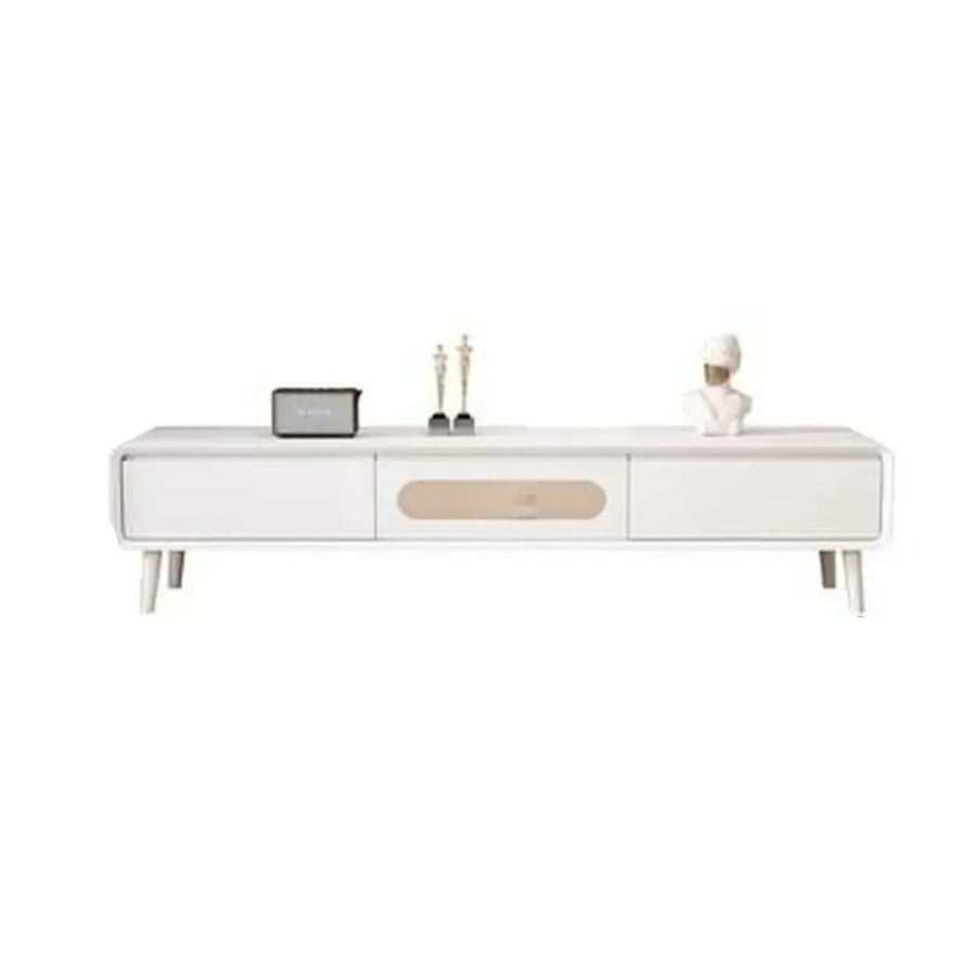 Natural-White Wooden Drawers Cabinet Long TV Stand