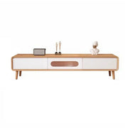 Natural-White Wooden Drawers Cabinet Long TV Stand