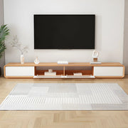 Natural-White Wooden Drawers Cabinet Long TV Stand