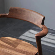 Natural Wood Armless Faux Leather Dining Chair Walnut