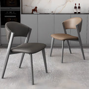 Nordic Open Curved Back Faux Leather Dining Chairs