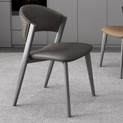 Nordic Open Curved Back Faux Leather Dining Chairs