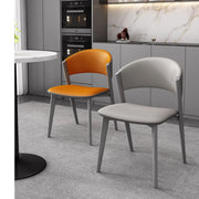 Nordic Open Curved Back Faux Leather Dining Chairs