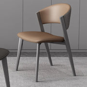 Nordic Open Curved Back Faux Leather Dining Chairs