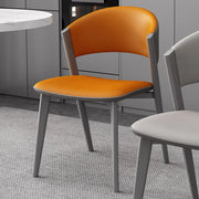Nordic Open Curved Back Faux Leather Dining Chairs