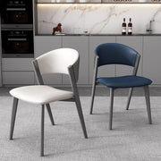 Nordic Open Curved Back Faux Leather Dining Chairs