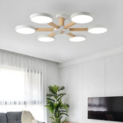 Nordic Round Wood Flush Mount Ceiling Light