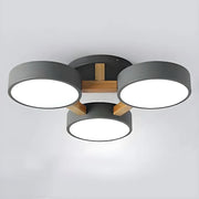 Nordic Round Wood Flush Mount Ceiling Light