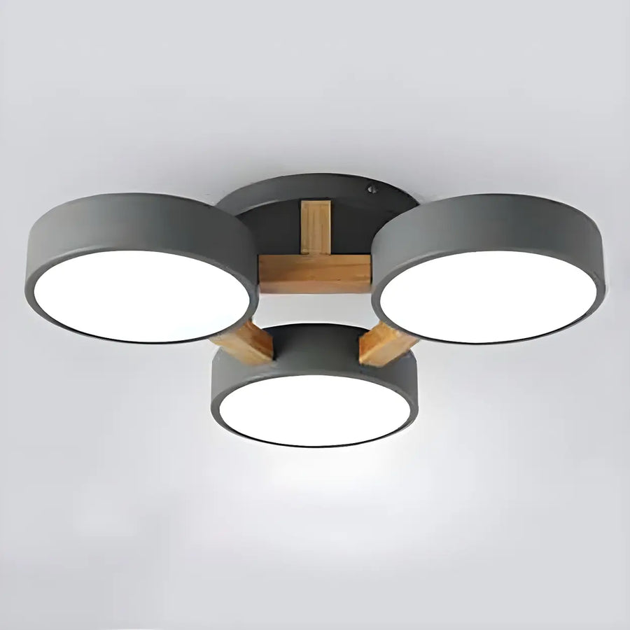 Nordic Round Wood Flush Mount Ceiling Light