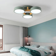Nordic Round Wood Flush Mount Ceiling Light