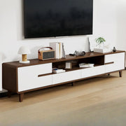 Nut-Brown Parlor Drawers Open Storage Wood TV Stand