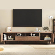 Nut-Brown Parlor Drawers Open Storage Wood TV Stand
