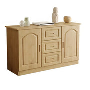 Nut-Brown Wood Drawers Cabinet Rectangle TV Stand