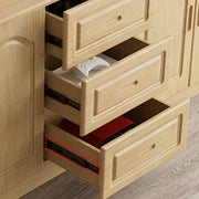 Nut-Brown Wood Drawers Cabinet Rectangle TV Stand