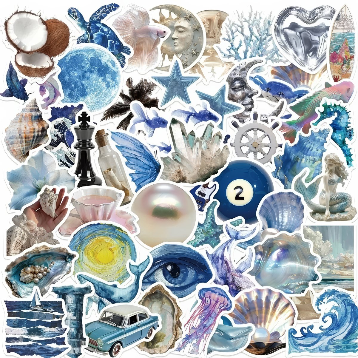 Ocean Dream Aesthetic Blue Sticker Pack