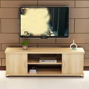 Off-White Artificial Wood Open Storage Cabinet TV Stand