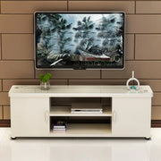 Off-White Artificial Wood Open Storage Cabinet TV Stand