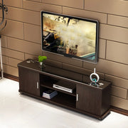 Off-White Artificial Wood Open Storage Cabinet TV Stand