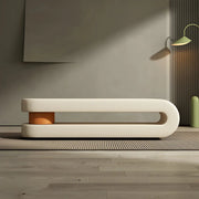 Off-White Faux Leather Upholstered Bedroom Bench