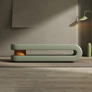 Off-White Faux Leather Upholstered Bedroom Bench