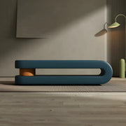 Off-White Faux Leather Upholstered Bedroom Bench