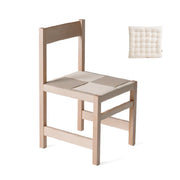 Open Braided Rope Seat Rectangle Wood Dining Chair