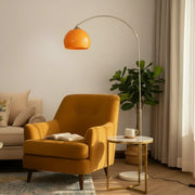 Orange Dome Modern Arched Metal LED Floor Lamp