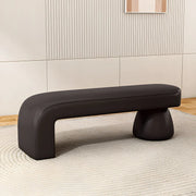 Orange Sherpa Upholstered Short Height Bedroom Bench
