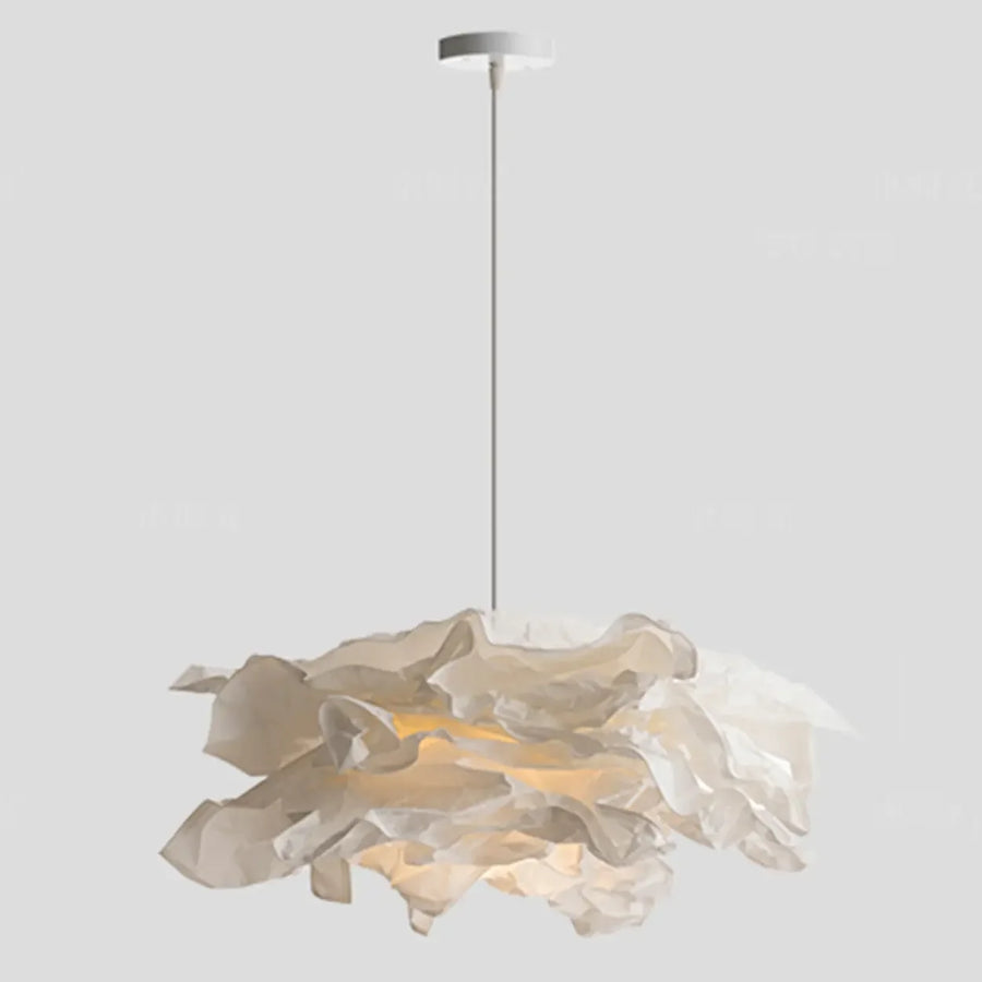 Organic Abstract Paper White 1-Light Pendant Light