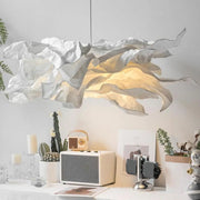Organic Abstract Paper White 1-Light Pendant Light