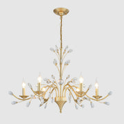 Organic Art Deco Branch Tree Candle Crystal Chandelier