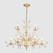 Organic Art Deco Branch Tree Candle Crystal Chandelier