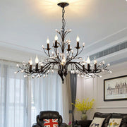 Organic Art Deco Branch Tree Candle Crystal Chandelier