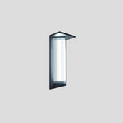 Outdoor Ribbed Glass Black Vertical Wall Sconce