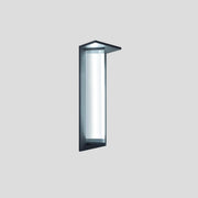 Outdoor Ribbed Glass Black Vertical Wall Sconce