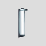 Outdoor Ribbed Glass Black Vertical Wall Sconce