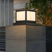 Faux Alabaster Outdoor Waterproof Solor Pillar Light