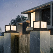 Faux Alabaster Outdoor Waterproof Solor Pillar Light
