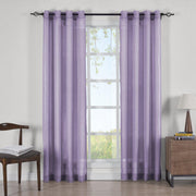 Abri Grommet Crushed Sheer Curtain Panels (Set of 2)