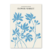 Pale Blue Flower Market Canvas Posters