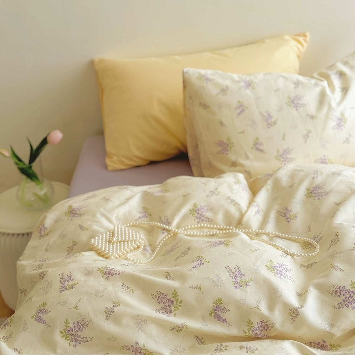 Lavender Bloom Floral Cotton Bedding Set