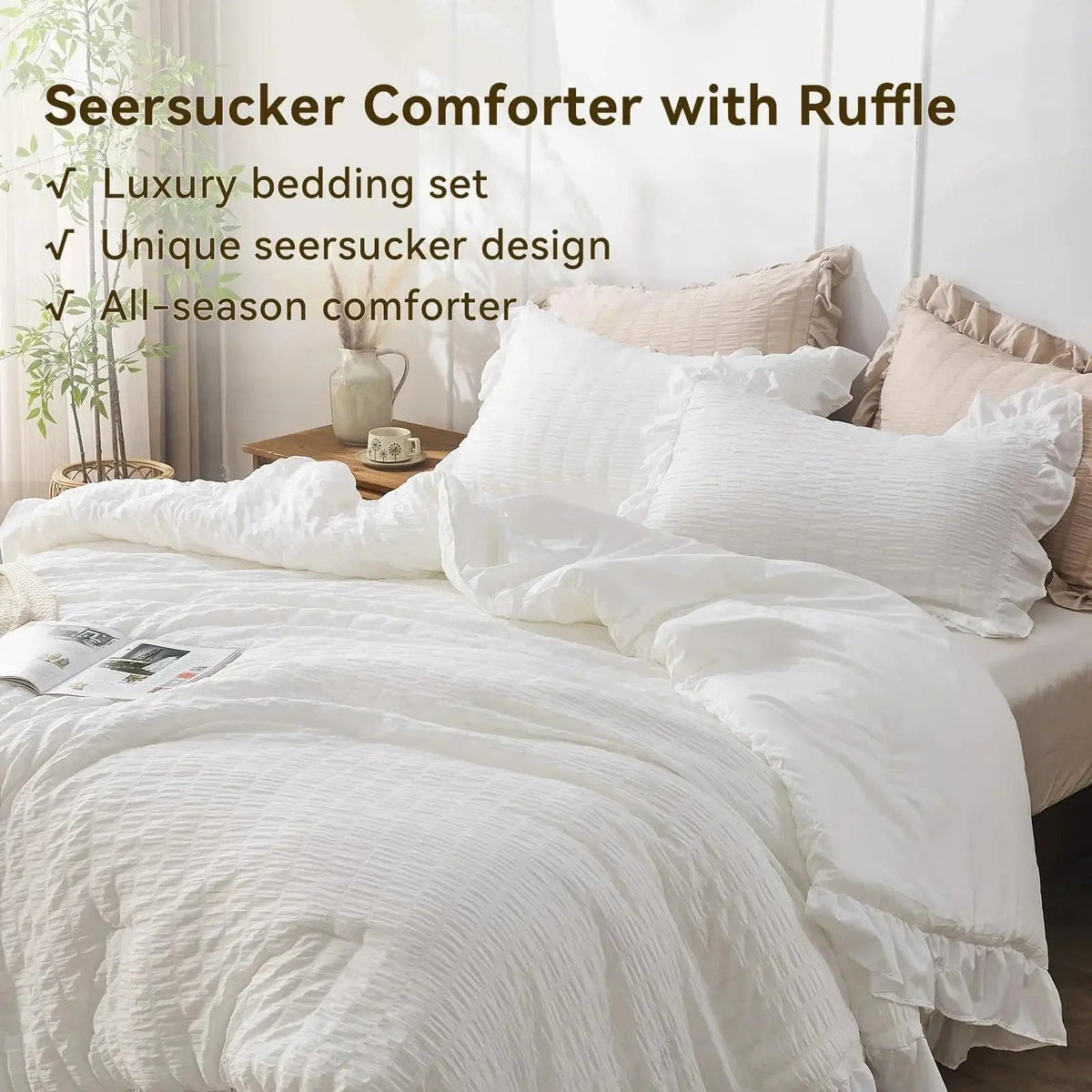 Sleepwyn Korean Lace Seersucker Bedding Set