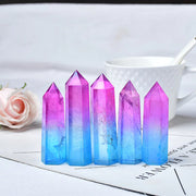Pink and Blue Quartz Tower Crystal